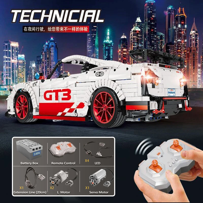 Lepinblocks mustang Technic Радиоуправляемый автомобиль Ford Mustang Hoonicorn RTR V2 20102 MOC 22970 23010 GTR блоки