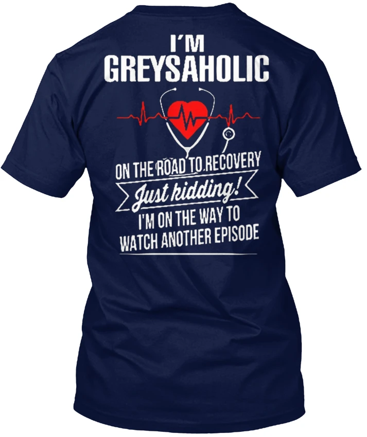 Серая футболка из анатомии Xmas-I'M Greysaholic On The Road To Popular Tagless | Мужская одежда