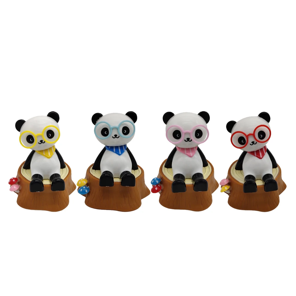 Solar Powered Dancing Panda Animal Doll Swinging Animated Bobblehead Toy Home Car Decor
