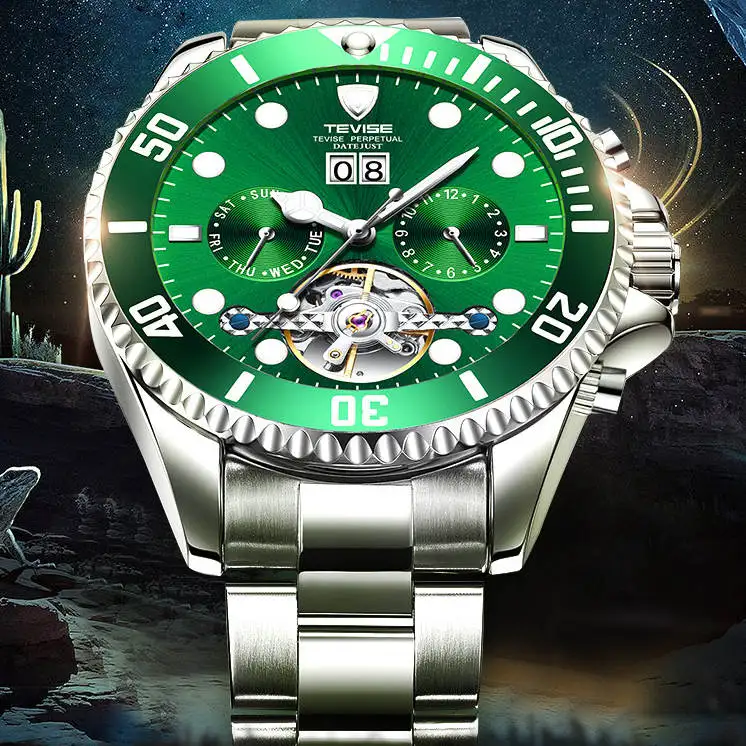 

Top Luxury Brand TEVISE Men Automatic Watch Men Waterproof Stainless Steel Skeleton Mechanical Wristwatch Relogio Masculino