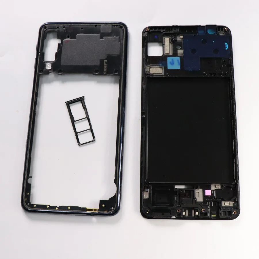 SAMSUNG Galaxy A7 A750 A750F A750F/DS полный корпус чехол Задняя стеклянная крышка двери A7 ЖК-панель средняя рамка Батарейная дверь
