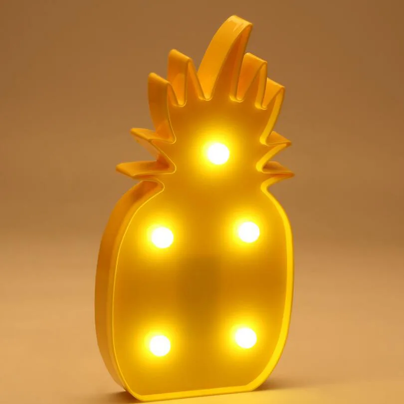 2 батареи 3 в 10 рождественских Волшебные светодиодные фонарики украшения гирлянды Рождественские огни наружные ночные огни Фламинго светодиодные лампы - Испускаемый цвет: Pineapple