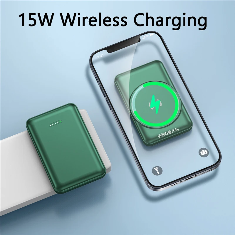usb c portable charger 15W Magnetic Qi Wireless Charger Power Bank 5000mAh for iPhone 12 Pro Samsung S21 Xiaomi Poverbank 22.5W Fast Charger Powerbank best portable charger for iphone Power Bank