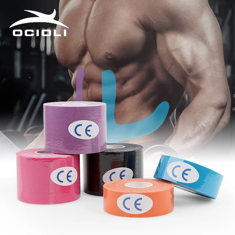 

2Sizes Muscle Bandage Sports 2.5cm/5cm Kinesiology Tape Cotton Elastic Adhesive Knee Strain Injury Muscle Sticker Basketball