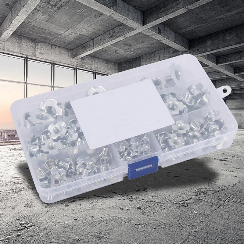 

Holder Nut Tools 120pcs Four Pronged Zinc Plated Stainless Steel M3-M8 Exquisite Workmanship