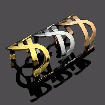 

Titanium steel jewelry hollow Y letter wide face opening Bracelet women's foreign trade letter opening Bracelet