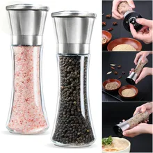 Creative Home Kitchen Tool Manual Stainless Steel Salt Pepper Mill Spice Sauce Grinder pepper manual grinding bottle stainless steel manual pressing pepper mill creative pepper grinder kitchen tool home