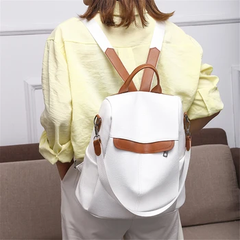 

Women PU Leather Backpack Anti-theft Designe Travel Backpack Female Bookbag for Teenager Girls