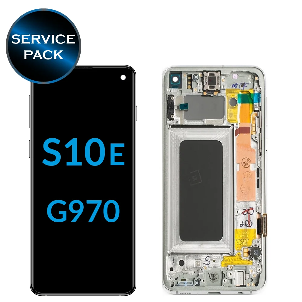 Супер Amoled ЖК-дисплей для samsung Galaxy S10e G970F G970U G970W ЖК-экран Pantalla протестированный - Цвет: With frame White