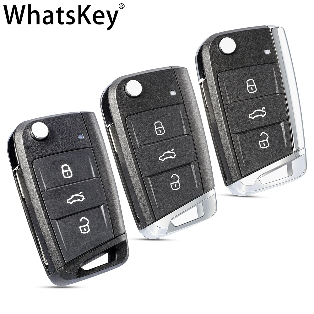 Чехол-книжка WhatsKey для автомобильных ключей складной Volkswagen VW Golf 7 Mk7 Passat Beetle Bora