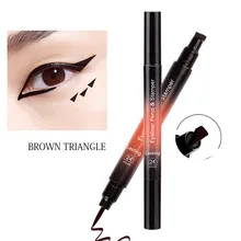 Двуглавая подводка для глаз со штампом высокого качества долговечная Мягкая Черная Подводка для глаз макияж косметика подводка для глаз начинающих макияж TSLM1