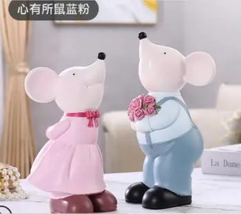 

Resin mouse creative living room crafts cute wedding gift decoration