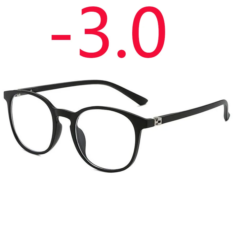 Литературные студенческие квадратные очки для близорукости с градусом для женщин и мужчин близорукий анти-синий светильник-1-1,5-2-2,5-3,0-3,5-4,0 - Цвет оправы: black -3.0