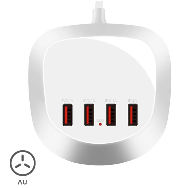 4 usb порта адаптер питания зарядное устройство для путешествий сотовый телефон смартфон планшет SGA998 - Цвет: AU Plug
