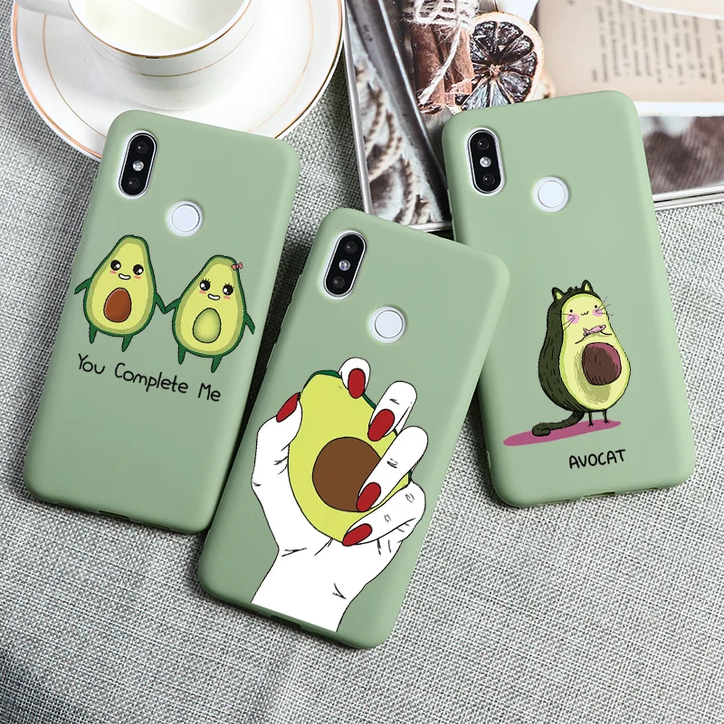 

Summer Avocado Cover For Xiaomi Mi A3 A2 8 Lite 9 SE 9T Pro CC9 CC9e A1 Play F1 For Redmi Note 8T 8 7 6 Pro 5 Plus 4X 4A 5A Case