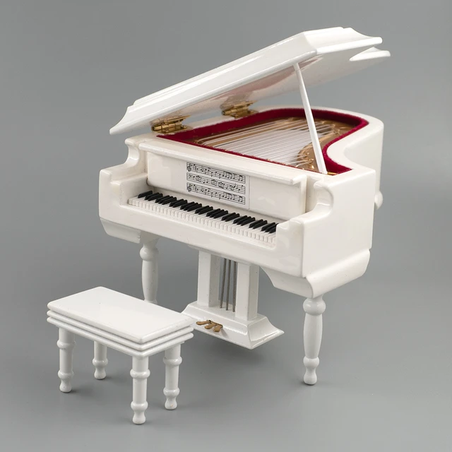 Miniature Grand Piano Model with Stool Mini Musical Instrument Dollhouse figure 1/8 1/10 1/14 - AliExpress