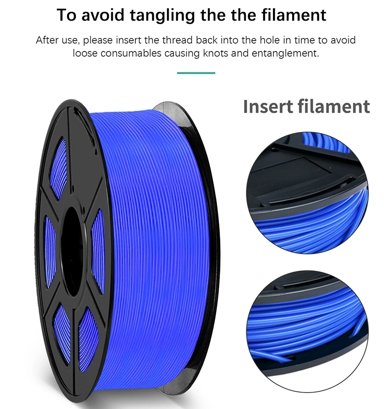 Filamento do Pla 3d de Sunlu Nenhuma Bolha Arranjada Empacotamento de Vácuo Não-tóxico Inodoro Pla 1kg 1.75 mm Mais 0.02 mm Pla - Imagem 4