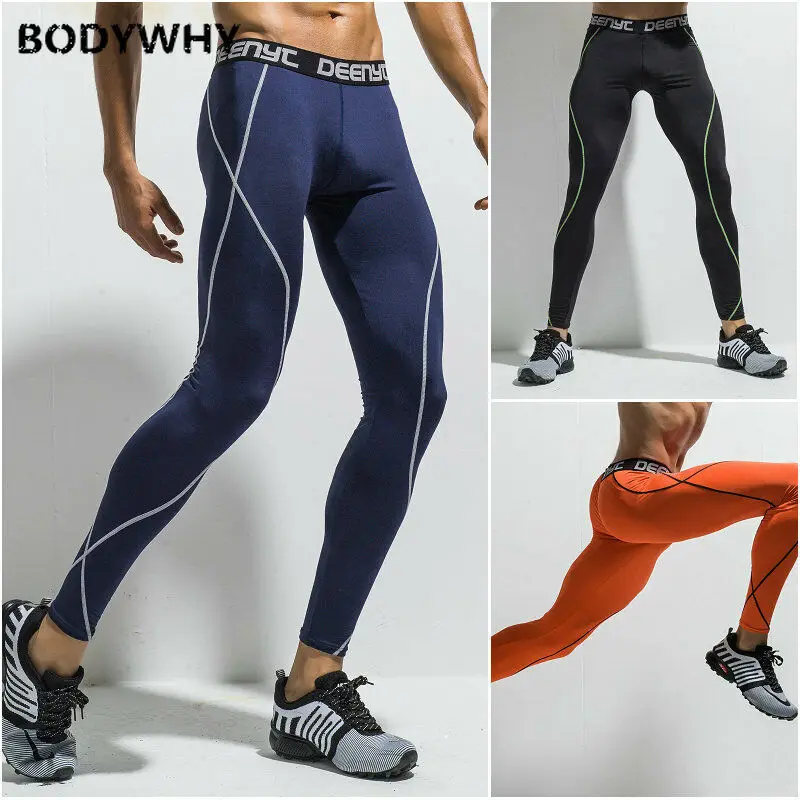 Men Thermal Compression Tight Base Layer Pants Long Leggings Gym Sport Trousers 