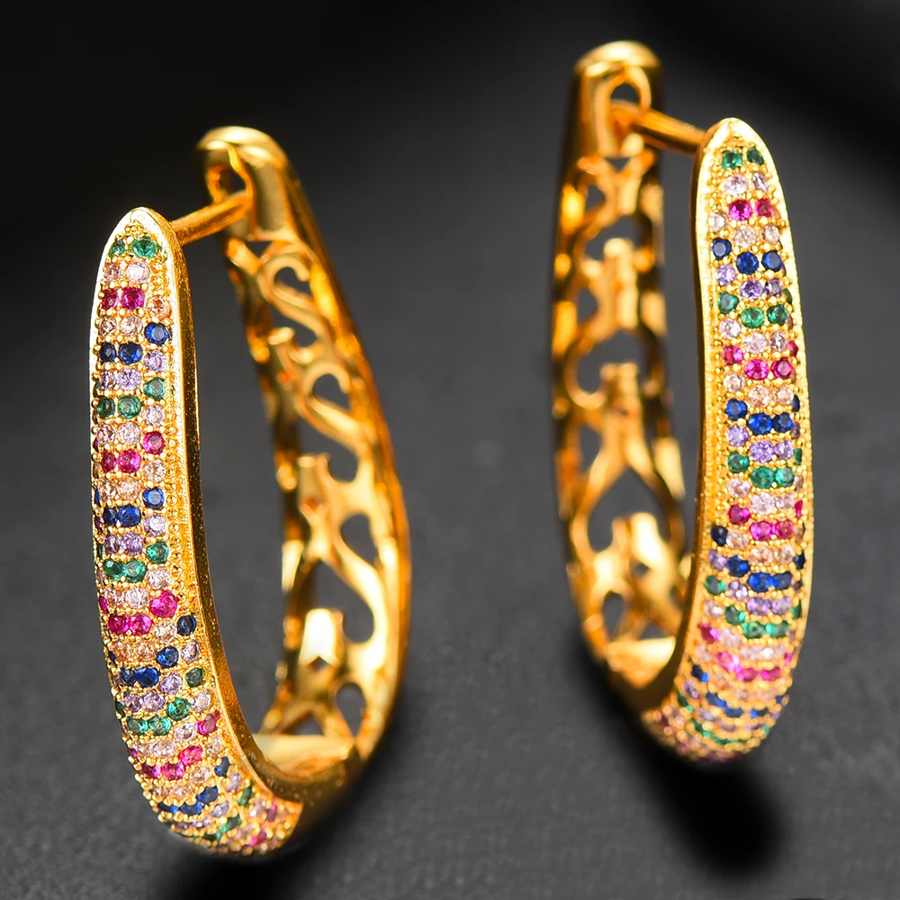 Missvikki Изысканный многоцветный чешские серьги-петли букле d'oreille femme для женщин невесты Свадебная модель шоу Блестящий романтический подарок