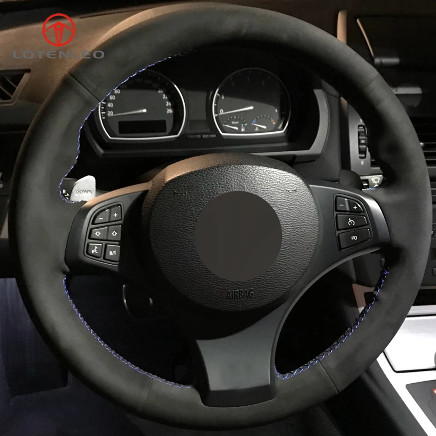 LQTENLEO черная замша DIY Ручная строчка для BMW X3 (M Sport) E83 2005 2006 2007 2008 2009 2010 | Автомобили и