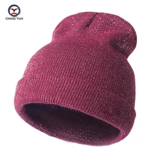 CHINGYUN новая уличная шапка для мужчин и женщин, Модная вязаная шерстяная шапка с толстым ворсом, зимняя теплая уличная цветная шерстяная шапка