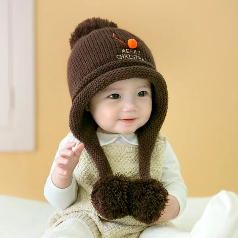 Maylisacc 5 Color Children's Autumn and Winter Hat Baby Warm Turtleneck Hat Merry Christmas Velvet Beanies for Boys and Girls