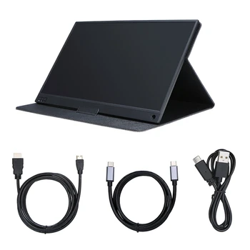 

T15A 15.6 Inch Portable Monitor HD IPS 1920X1080 Display Computer LED Monitor with Leather Case for PS4/Xbox/Phone/Nintendo