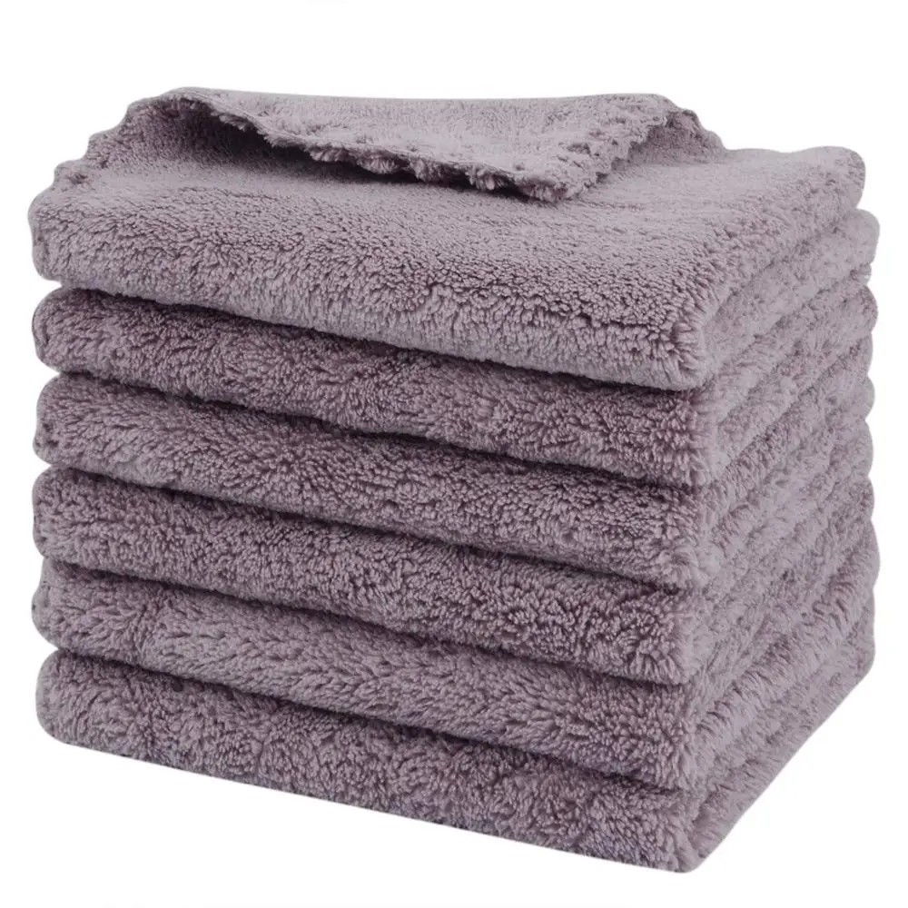 SUNLAND Microfiber Face Cloths Makeup Remover Cloth Reusable Facial Cleansing Towel Ultra Soft Washcloth 11inx11in 6 pack