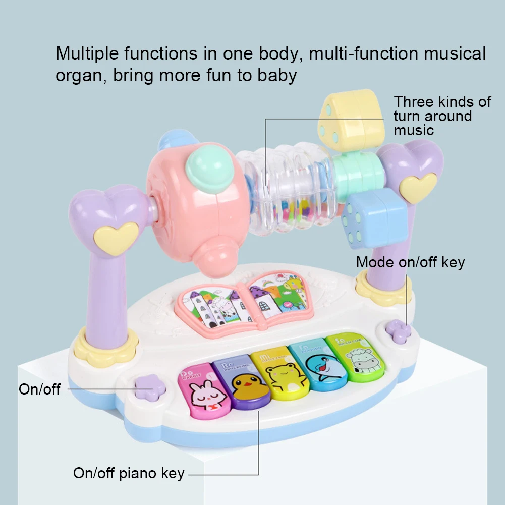 Электронная клавиатура музыка вращающаяся погремушка стук моль игра Дети Развивающие игрушки для детей подарок