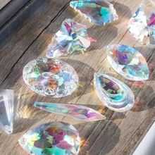 H & D 1pc Attaccatura Di Cristallo Prism Suncatcher Arcobaleno Finestre Decorazione AB-Colore Lampadario Parti FAI DA TE Per La Casa di Nozze accessori di arredamento
