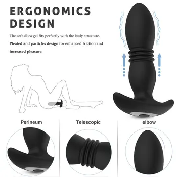 Thrusting Anal Vibrators Vibrating Anal Sex Toy For Man Powerful Back Forth Thrusting Patterns Thruster Male Prostate Massagers 2