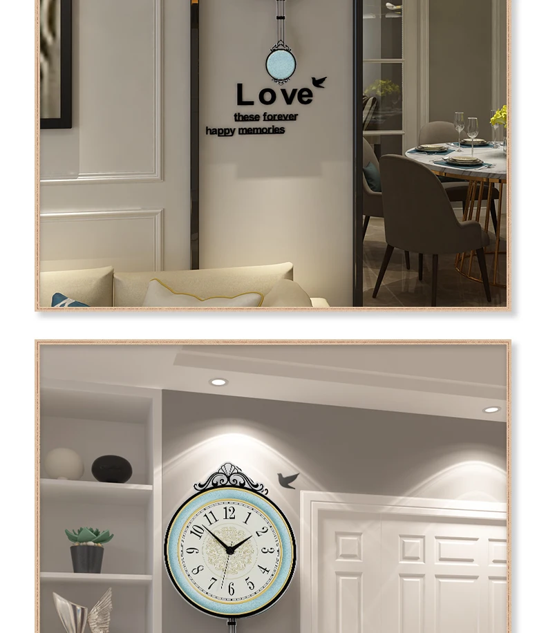 Nordic Large Wall Clock Luxury Pendulum Clocks Wall Home Decor Decorative Clock Living Room Creative Home Watch Zegar Gift FZ294