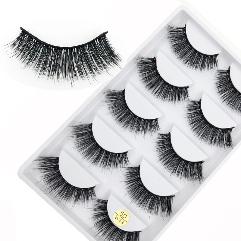 

Flash Girl 5D-W43 best quality 5 pairs 5D mink natural long full strip eyelashes