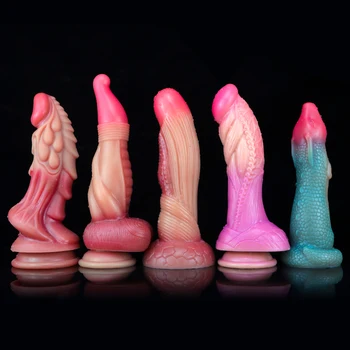 Dragon Dildo Woman Masturbator Sex Products Silicone Penis Dog Dildos Suction Cup Monster Didlo Sexy Toys Artificial Gode Adult 2