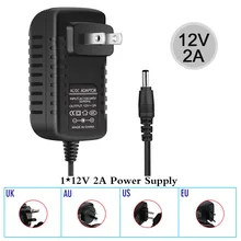 AC 100 В-240 В к DC 12 В 2A plugtop Питание адаптер Зарядное устройство с вилкой ЕС/США 2000mA 5.5x2.5 мм