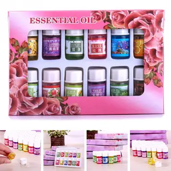 

12 Bottles/set 3ML Natural Aroma Fragrance Essential Oil Set for Aromatherapy Humidifier Water Soluble Home room air freshener