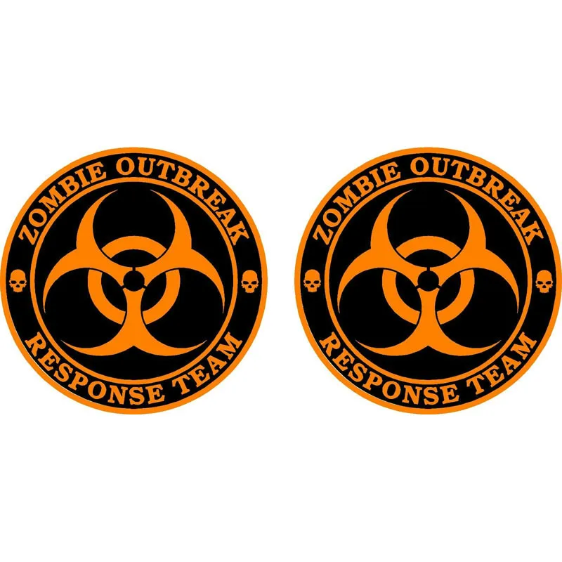

2X ZOMBIE OUTBREAK RESPONSE TEAM Car Sticker Motorcycles Bumper Windshield Laptop Cover Scratch Decal Accessories KK14*14cm