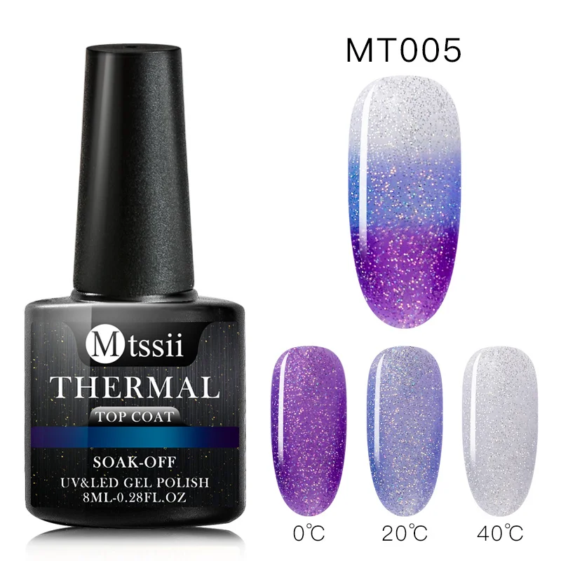 Mtssii, Термальный ультра-тонкий блеск, 3 цвета, Гель-лак для ногтей, цветовая температура, гель для изменения цвета, отмачиваемый УФ-гель для ногтей, искусство - Цвет: DS03336