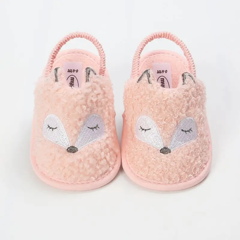 Обувь для маленьких девочек; Милая Осенняя обувь; для девочек и мальчиков; для первых прогулок; для новорожденных; для малышей; однотонные мягкие сандалии из флока; Повседневные тапочки - Цвет: P