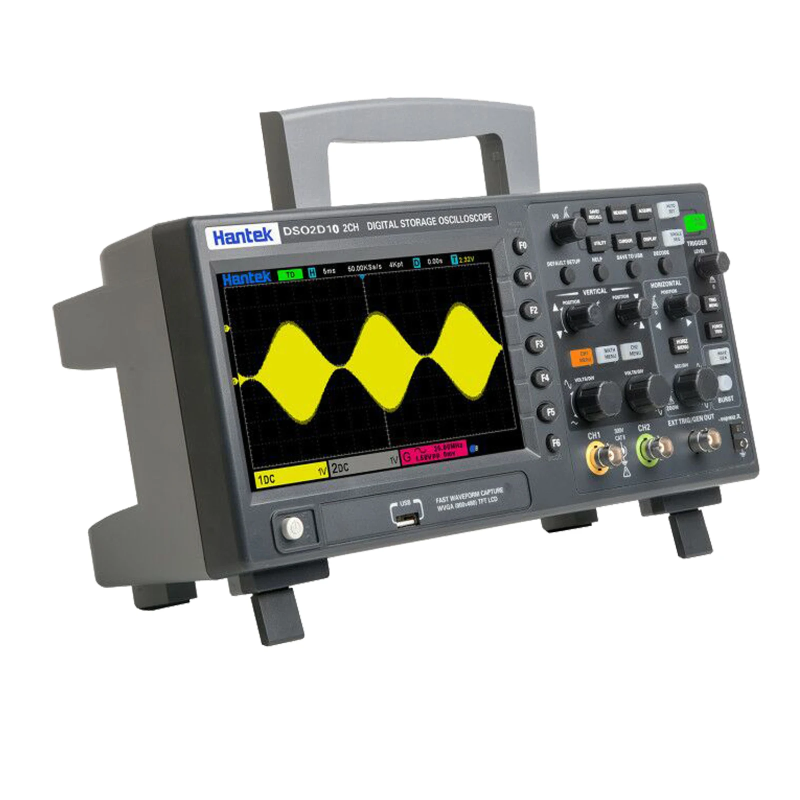 Цифровой осциллограф Hantek DSO2C10 2C15 2D10 2D15 2CH 100/150 МГц хранения Osciloscopio 1г Sampling с