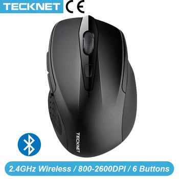 

TeckNet Bluetooth Mouse Wireless Laptop Mouse 1200/1600/2000/2600DPI Two AAA Battery Bluetooth Mice For PC Notebook Windows