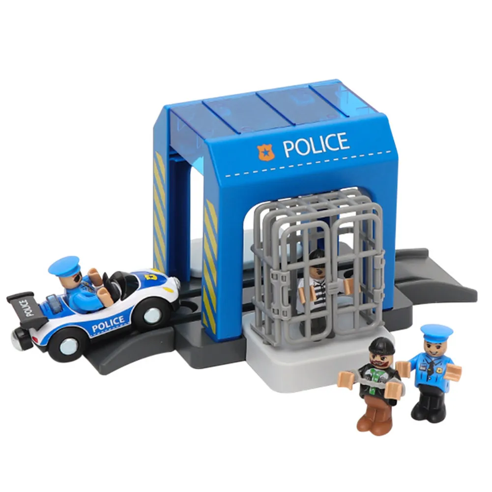 New Simulation Plastic Toy Set Police Station Car Wash Room Urban Scene Safe Children's Toy Set Compatible With Wooden Track metcalfe model Model Building Toys