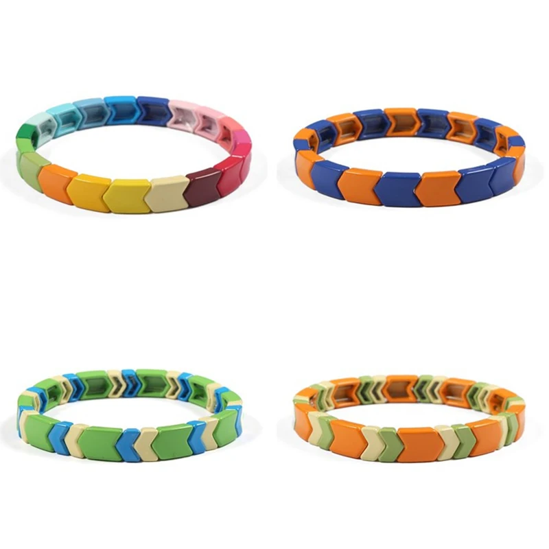 Радужный Браслет Майя плитка рука браслет «Конфета» стрелы из сплава бисером стеки стрейч браслет Шарм ювелирные изделия счастливые подарки дружбы