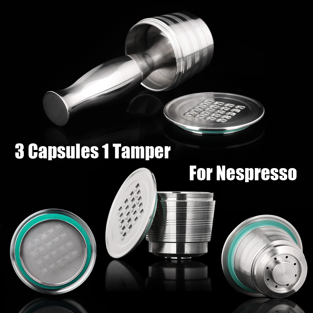 Нержавеющая Сталь Nespresso многоразовые кофе капсулы тампер кафе Pod машина
