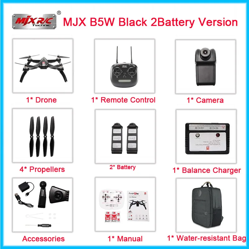 Профессиональный бесщеточный мотор Дрон с GPS MJX B5W Дроны с камерой HD 1080P 5G wifi FPV камера RC Quadcopter te Quadcopter v JJPRO x5 - Цвет: 2battery-Bag