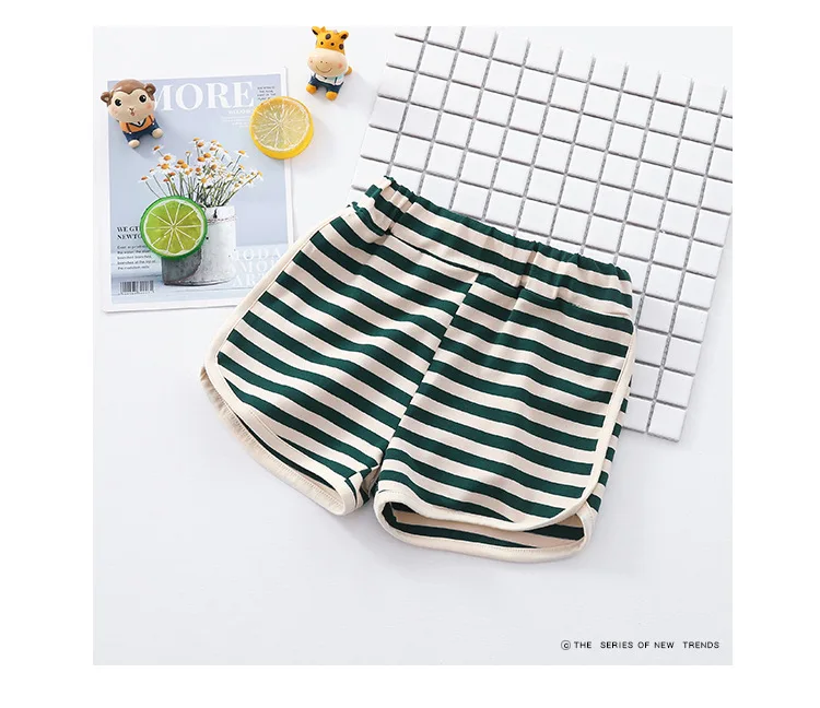 Summer New Style CHILDREN'S Shorts Pure Cotton Stripes Men And Women Children Stripes Children Baby Outer Wear Casual Sports Pan