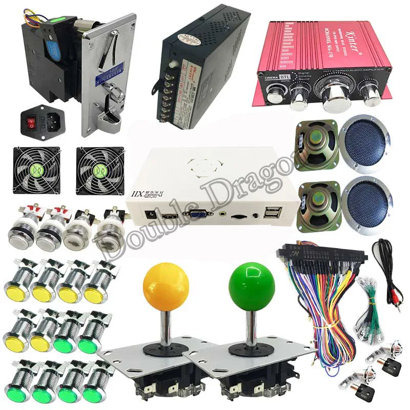 Copy sanwa joystick 3188 в 1 аркадный Набор DIY Jamma с 3D Pandora 12 светодиодный хромированный кнопочный джойстик для 2 Игроков Монета oprate Видео игровой автомат DIY - Цвет: Copy sanwa joystick