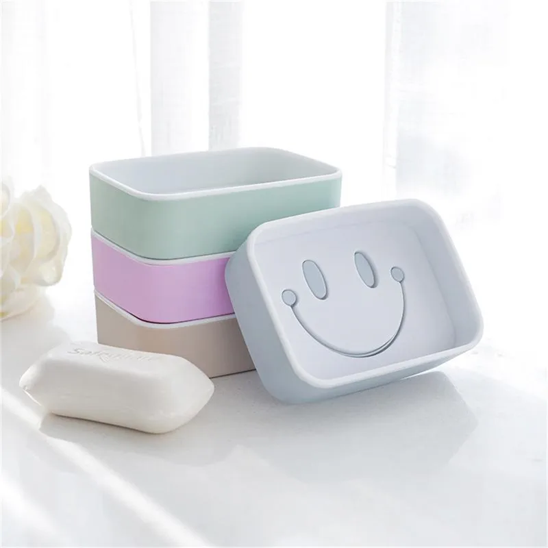 VOGVIGO Smiley оригинальная мыльница для ванной комнаты держатель мыла дренаж для мыла поднос стойка свежий цвет Двухслойный дизайн мыльницы