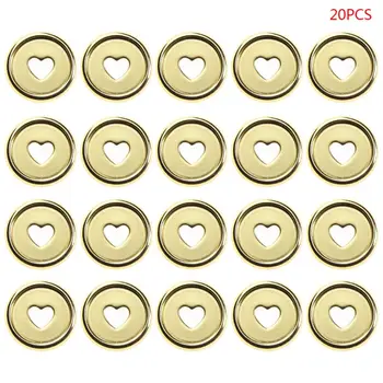 

OOTDTY 20pcs 23mm Heart Binder Rings Mushroom Hole Loose Leaf Notebook Notepad Binding Plastic Disc Buckle Hoop DIY
