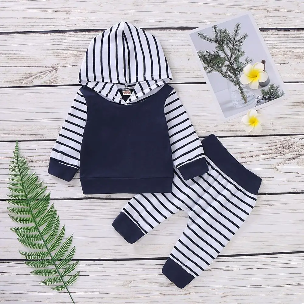 Baby Clothes Sets Casual Hooded Long Sleeve T Shirt Tops + Pants 2pcs Newborn Bebes Outfits 0-18Month Toddler Infant Sport Suits